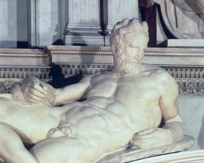 Lorenzo de Medici坟茔，黄昏大理石细节 作者 Michelangelo Buonarroti