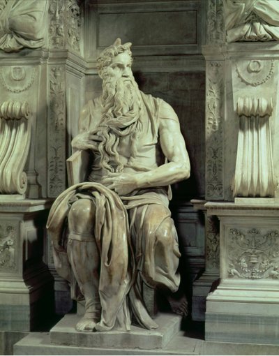 教皇朱利叶斯二世的墓1453-1513摩西，1513-16大理石的细节 作者 Michelangelo Buonarroti