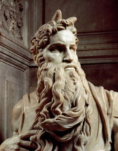 教皇朱利叶斯二世的墓1453-1513摩西，1513-16大理石头的细节 作者 Michelangelo Buonarroti