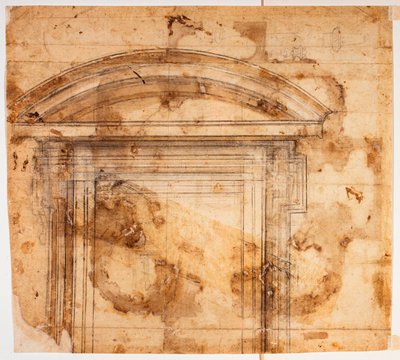 圣乔瓦尼-德伊-菲奥伦蒂尼的窗户草图 作者 米开朗基罗（Michelangelo Buonarroti）