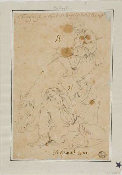 两个牵驴的农民 作者 米开朗基罗·塞奎兹（Michelangelo Cerquozzi）