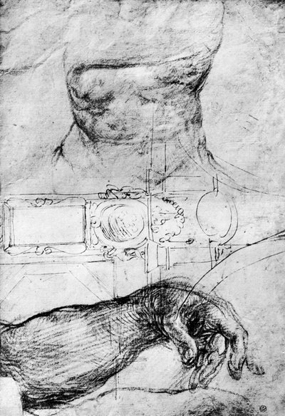 研究西斯廷教堂的天花板，罗马，1913年 作者 米开朗基罗·梅里西·卡拉瓦乔