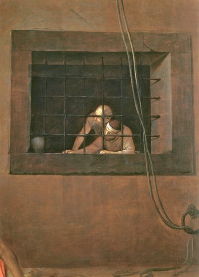 圣约翰浸信会的斩首，1608油画布细节127654 作者 米开朗基罗·梅里西·卡拉瓦乔