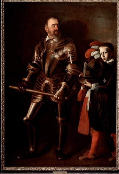 Alof de Wignacourt 的肖像，马耳他勋章的大师和他的页面（绘画 作者 米开朗基罗·梅里西·达·卡拉瓦乔