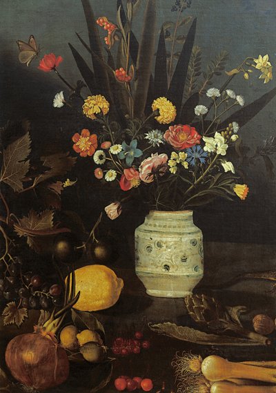 花草静物（布面油画）（624933的细节 作者 Michelangelo Merisi da Caravaggio