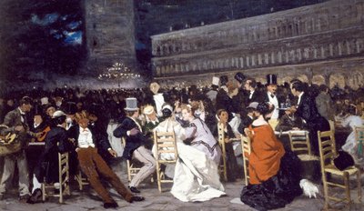 圣马可广场的一家咖啡馆，米歇尔·卡马拉诺 (Michele Cammarano) 作者 米歇尔·坎马拉诺（Michele Cammarano）