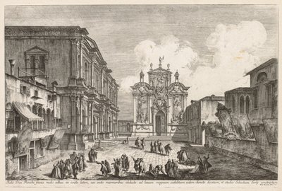 威尼斯景色：坎波·S·罗科，1741年。 作者 米歇尔·玛丽埃斯基（Michele Marieschi）