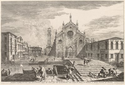威尼斯景色：坎普·德·弗雷里（Campo dei Frari），1741年。 作者 米歇尔·玛丽埃斯基（Michele Marieschi）