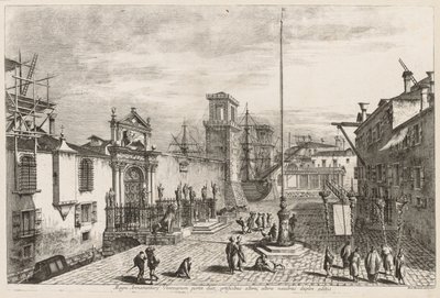 威尼斯的景色：阿森纳的大门，1741年。 作者 米歇尔·玛丽埃斯基（Michele Marieschi）