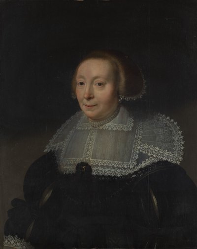 一名妇女的肖像，蕾丝衣领，ca。 1632-35。 作者 米歇尔·詹斯·范·米耶维尔特