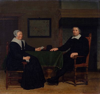 阿德里安-科弗（Adriaen Corver）及其妻子 Rijckje Theulingh 的肖像。 作者 米歇尔·范·穆瑟（Michiel van Musscher）