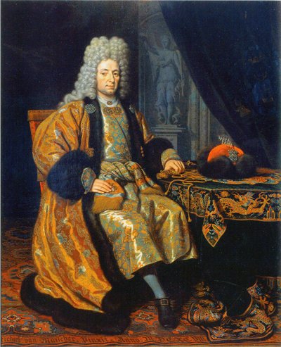 弗朗索瓦·莱福特肖像1656-1699，1698年 作者 米歇尔·范·穆瑟（Michiel van Musscher）