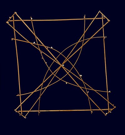 瓦佩佩航海图，19 世纪晚期（木棍、椰子纤维和贝壳） 作者 密克罗尼西亚人 密克罗尼西亚人