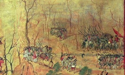 西班牙人向内陆移动，路上遇到积雪 作者 米格尔·冈萨雷斯
