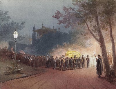 1895年，从利瓦迪亚小宫里携带亚历山大三世尸体的棺材 作者 Zichy的Mihaly