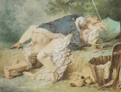 公园恋人，1865年 作者 Zichy的Mihaly