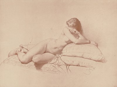 研究卧卧女性裸体，1885年 作者 Mihaly von Zichy