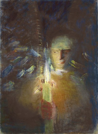 真相 par Ciurlionis, Mikalojus Konstantinas (1875-1911)。纸上粉彩，尺寸：91x66,8 作者 Mikalojus Konstantinas Čiurlionis
