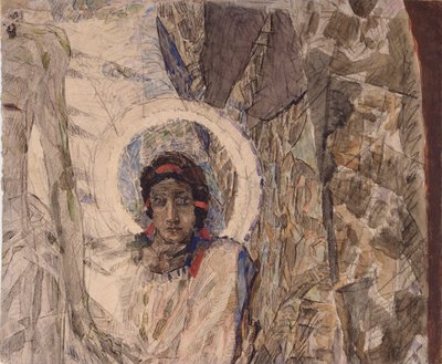 天使头，1887年 作者 米哈伊尔·亚历山德罗维奇·弗鲁贝尔