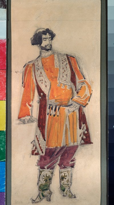 尼古拉斯（尼古拉）-里姆斯基-科萨科夫（里姆斯基-科萨科夫）（1844-1908 年）歌剧《沙皇的新娘》男装设计 - Oeuvre de Mikhail Alexandro 作者 米哈伊尔·亚历山德罗维奇·弗鲁贝尔