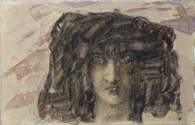 恶魔的头。诗插图《恶魔》，米哈伊尔·莱蒙托夫，1890-1891年 作者 米哈伊尔·亚历山德罗维奇·弗鲁贝尔