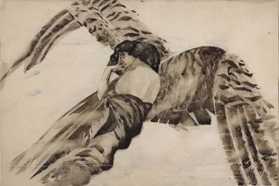 飞行的恶魔，1890-1891年 作者 米哈伊尔·亚历山德罗维奇·弗鲁贝尔