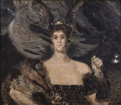 女武神。艺术家和赞助人的肖像伯爵夫人玛丽亚·特涅舍娃1867-1928，1899年 作者 米哈伊尔·亚历山德罗维奇·弗鲁贝尔