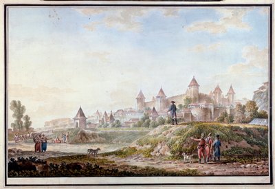 摩尔达维亚本德里的蒂吉纳要塞景观--纸上水彩画，米哈伊尔-马特维耶维奇-伊万诺夫（1758-1823 年） 作者 米哈伊尔·马特维维奇·伊万诺夫（Mikhail Matveevich Ivanov）
