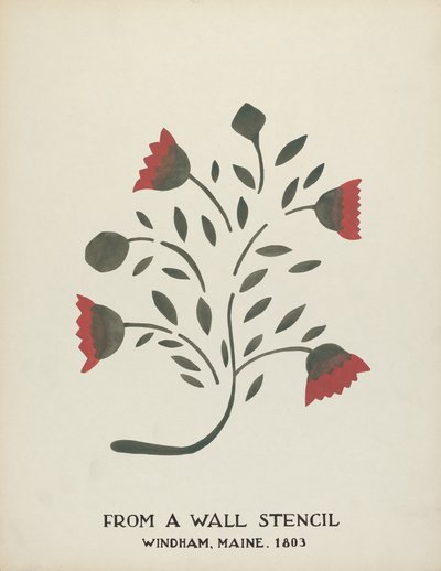 来自缅因州温德姆的设计，1803年：来自提议的作品集 "缅因州墙体模板" 作者 米尔德里德·E·本特