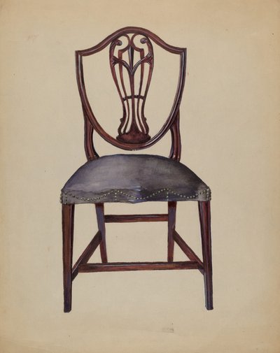 椅子，约 1936 年（纸上水彩和水粉画） 作者 米娜·洛瑞