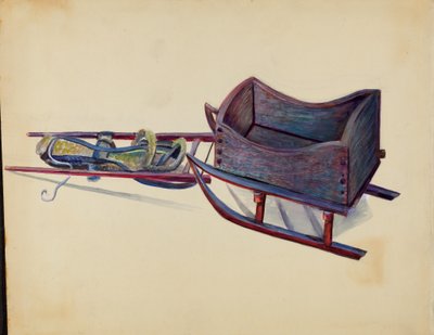 玩具雪橇，约1936年。 作者 米娜·洛瑞
