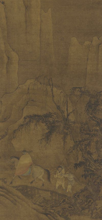 马背上的旅行者与服务员 作者 Ming Dynasty Chinese School