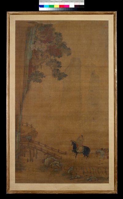 桥上的骑士（绢本水墨和彩色） 作者 明代中文学校