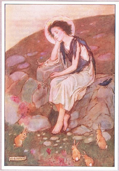 这是他的眼睛注视着的那条灰色小路（彩色平版印刷） 作者 Minnie Didbin Spooner
