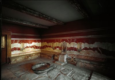 米诺斯文明：位于克诺索斯（Knossos）的米诺斯国王宫殿的王室视图。 作者 美浓