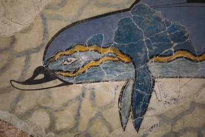 海豚壁画 "的一部分。公元前1600-1450年 作者 美浓