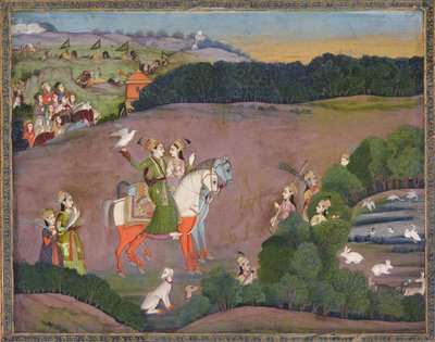 苏丹·巴兹·巴哈杜尔（Sultan Baz Bahadur）和罗普马蒂（Roopmati），约1735年 作者 我卡兰汗