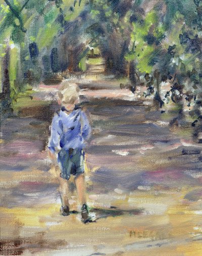 去散步（布面油画 作者 米兰达·莱加德（Miranda Legard）