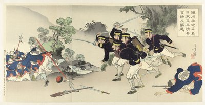 在钦川地区，五名工兵驱逐了 100 多名中国士兵
钦泉之国的日本新平百人斩 作者 松树平吉