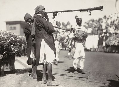 在法西斯时代建立一个帝国。阿比西尼亚的音乐家们，1936年5月9日（黑白照片）。 作者 莫迪斯蒂诺·巴尔迪内蒂