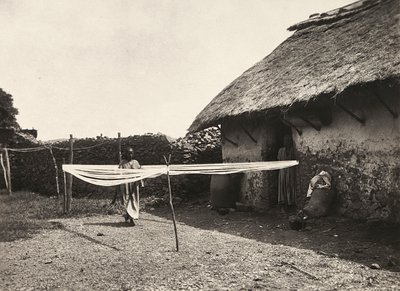 在法西斯时代建立一个帝国：为织布做准备，1936年5月9日（黑白照片 作者 莫迪斯蒂诺·巴尔迪内蒂