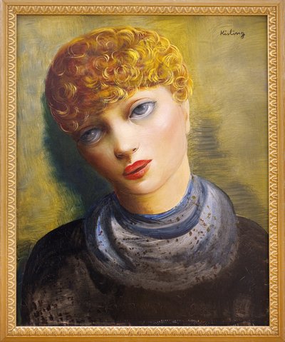 一位年轻女性的肖像。波兰裔画家莫伊兹-基斯林（Moise Kisling，1891-1953 年）的作品，布面油画，约 1950 年。克莱蒙费朗美术馆（克莱蒙费朗）。 作者 莫伊斯·基斯林