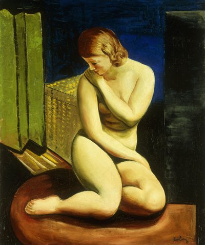 坐姿女性裸体；Femme Nue Assise 作者 莫伊斯·基斯林