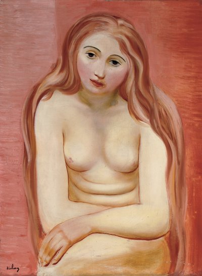 裸体坐姿；Nu assis 作者 莫伊斯·基斯林