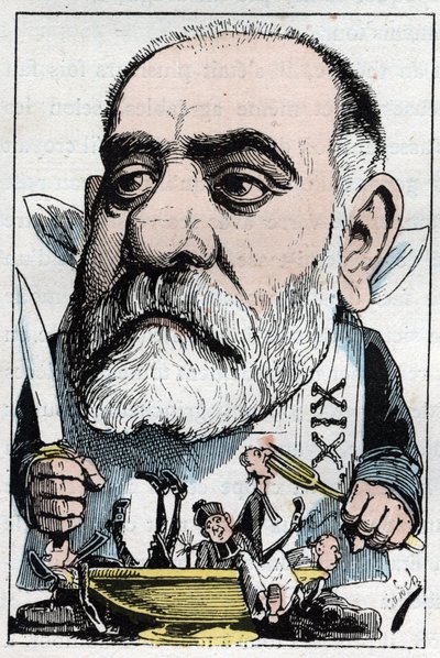 描绘戏剧评论家Francisque Sarcey（1827-1899）的漫画。 作者 主宰