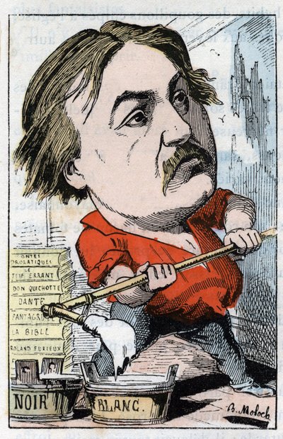 古斯塔夫-多尔的肖像，漫画家和雕刻家1832-1883年在Touchatout的 "Le Trombinoscope "中，B. Moloch的漫画1882年（1849-1909）。私人收藏。 作者 主宰