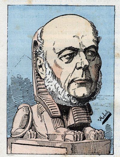 儒勒-格雷维（1807-1891）在Touchatout的 "Le Trombinoscope "中的肖像，B. Moloch于1882年创作的漫画（1849-1909）。私人收藏。 作者 主宰