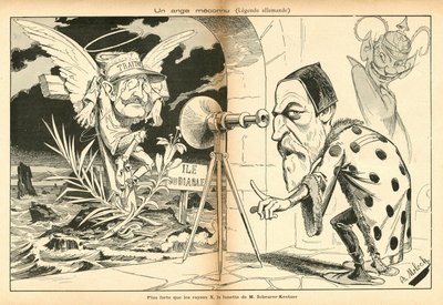 笑的形象》，第 4 期，约 1897_11_13 - 插图作者：阿方斯-赫克托-哥伦布，人称 B. 莫洛奇或莫洛奇（1849-1909 年）：一个不知名的天使 - 德雷福斯事件，魔鬼岛 - 德雷福斯-阿尔弗雷德，舍勒-凯斯特纳-奥古斯特 作者 主宰