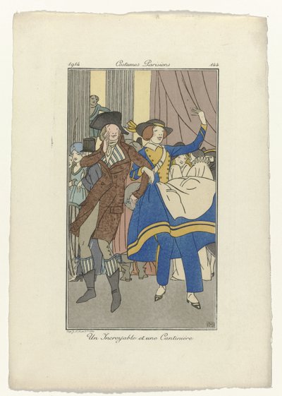 《Journal des Dames et des Modes》，巴黎服装，1914 年，第 144 期：不可思议的人与 Cantinière 作者 无名氏