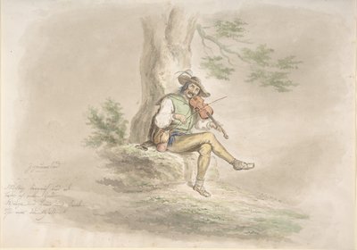 吉普赛提琴手，1858年。 作者 字母组合CG